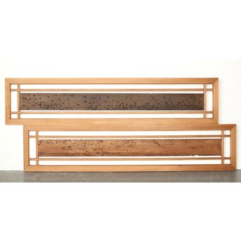 虫食意匠 欄間 2枚1組　R0183 