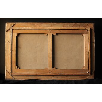 T Matsumoto 松本画 日露戦争 油彩 額装　Z287 