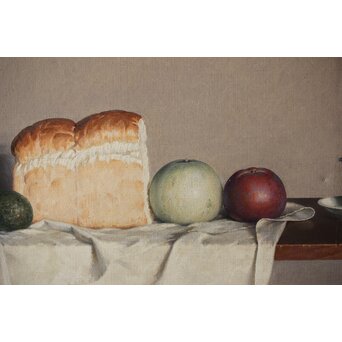 磯江毅風 リアリズム油彩 白 P12号　Z289　 