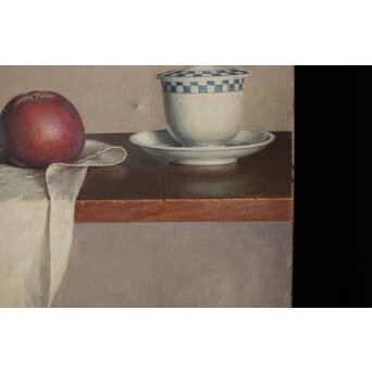 磯江毅風 リアリズム油彩 白 P12号　Z289　 