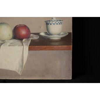 磯江毅風 リアリズム油彩 白 P12号　Z289　 