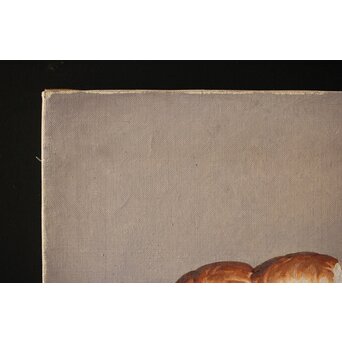 磯江毅風 リアリズム油彩 白 P12号　Z289　 