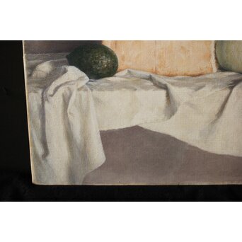 磯江毅風 リアリズム油彩 白 P12号　Z289　 