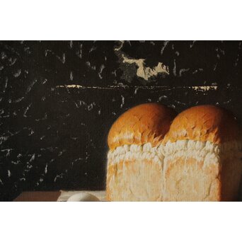 磯江毅風 リアリズム油彩 黒 F12号　Z290 