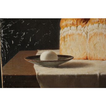 磯江毅風 リアリズム油彩 黒 F12号　Z290 