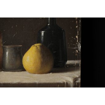 磯江毅風 リアリズム油彩 黒 F12号　Z290 