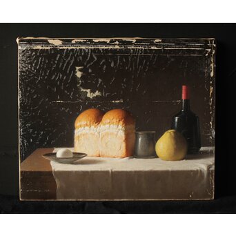 磯江毅風 リアリズム油彩 黒 F12号　Z290