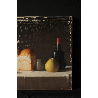 磯江毅風 リアリズム油彩 黒 F12号　Z290 