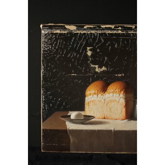 磯江毅風 リアリズム油彩 黒 F12号　Z290 