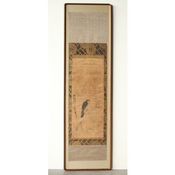 狩野派 肉筆水墨古画 鳥図 額装　Z291