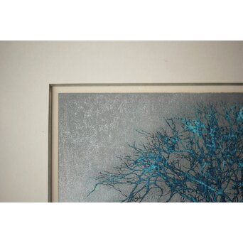 星襄一 リトグラフ【冬樹】額装　Z293 