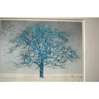 星襄一 リトグラフ【冬樹】額装　Z293 