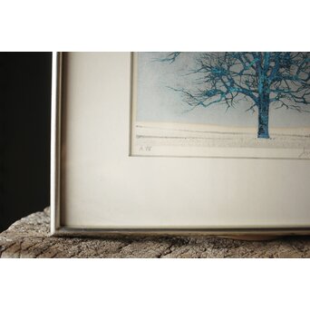 星襄一 リトグラフ【冬樹】額装　Z293 