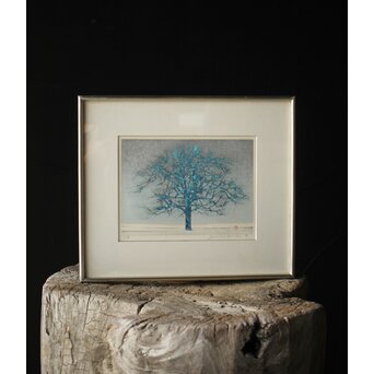 星襄一 リトグラフ【冬樹】額装　Z293