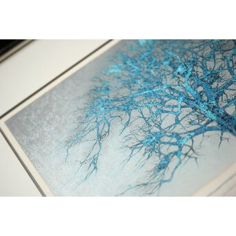 星襄一 リトグラフ【冬樹】額装　Z293 