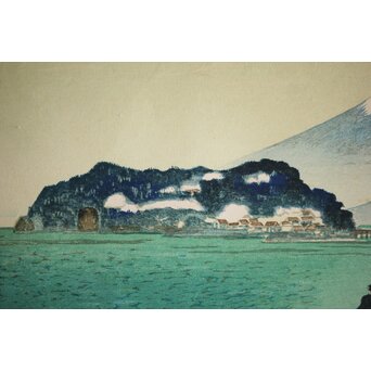 山岸主計 やまぎしかずえ 木版画【七里ガ浜】 Z294 