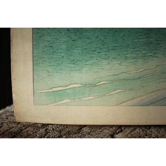 山岸主計 やまぎしかずえ 木版画【七里ガ浜】 Z294 