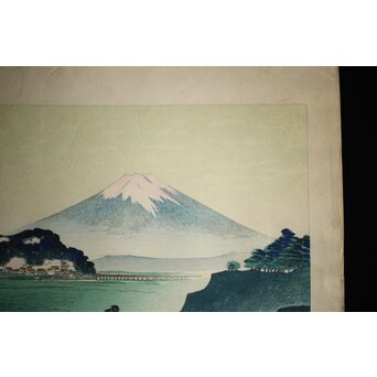 山岸主計 やまぎしかずえ 木版画【七里ガ浜】 Z294 