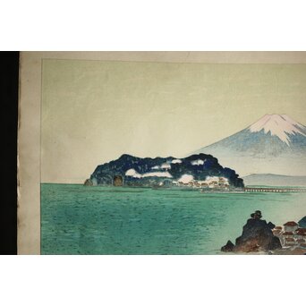 山岸主計 やまぎしかずえ 木版画【七里ガ浜】 Z294 