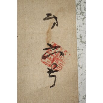 骸骨 しゃれこうべ 紙本軸装 掛軸　Z296 