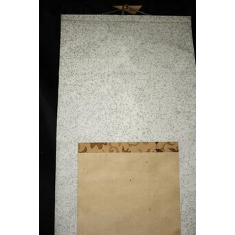 骸骨 しゃれこうべ 紙本軸装 掛軸　Z296 