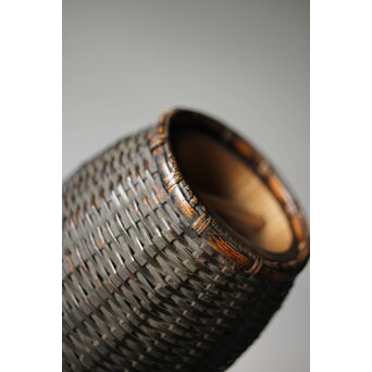 大塚杉陰識箱 へちま型竹編掛花入　U282 