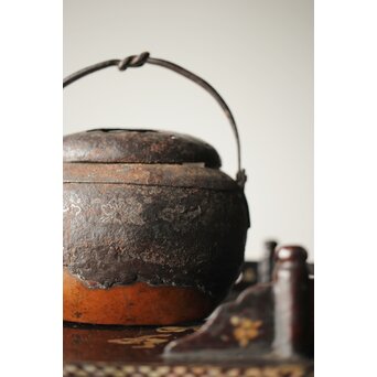 鉄被 銅打出手炉/香炉　M313 
