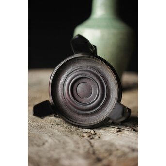 中国陶磁 龍泉窯 七官青磁 紫檀意台 瓶/花瓶　P339 