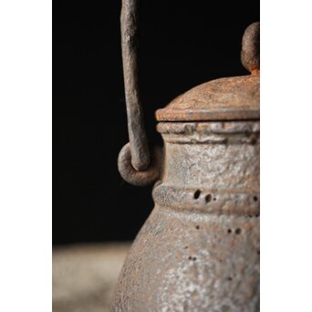 有阪造 砲口鉄環鉄蓋 時代鉄瓶　M315 