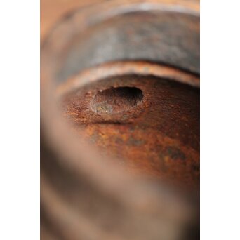 有阪造 砲口鉄環鉄蓋 時代鉄瓶　M315 