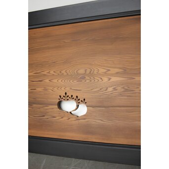 特大幅広 黒枠桐紋透かし欄間　R0186 