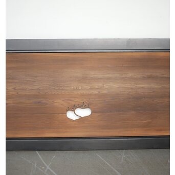 特大幅広 黒枠桐紋透かし欄間　R0186 