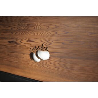 特大幅広 黒枠桐紋透かし欄間　R0186 