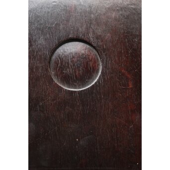 紫檀意 唐木縮杢丸盆　X349 