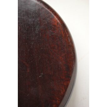 紫檀意 唐木縮杢丸盆　X349 