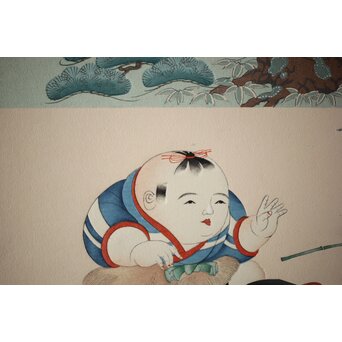 八宝堂/八寶堂 御伽絵 児島玉鳳画 木版画15枚　Z301 