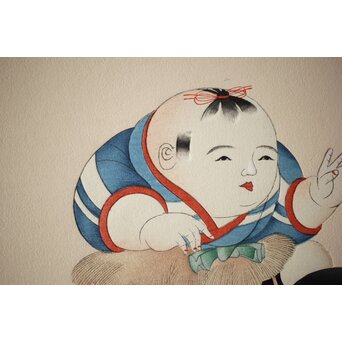 八宝堂/八寶堂 御伽絵 児島玉鳳画 木版画15枚　Z301 