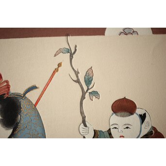 八宝堂/八寶堂 御伽絵 児島玉鳳画 木版画15枚　Z301 