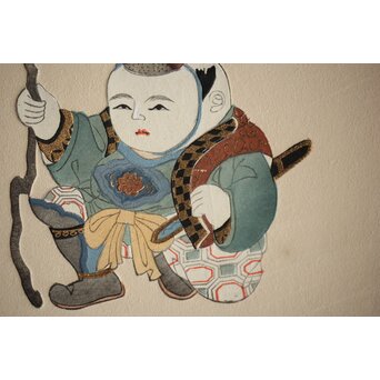 八宝堂/八寶堂 御伽絵 児島玉鳳画 木版画15枚　Z301 