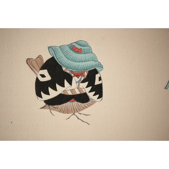 八宝堂/八寶堂 御伽絵 児島玉鳳画 木版画15枚　Z301 