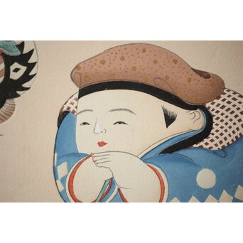 八宝堂/八寶堂 御伽絵 児島玉鳳画 木版画15枚　Z301 