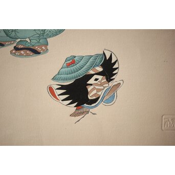 八宝堂/八寶堂 御伽絵 児島玉鳳画 木版画15枚　Z301 