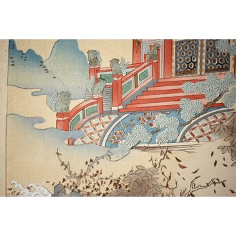 八宝堂/八寶堂 御伽絵 児島玉鳳画 木版画15枚　Z301 