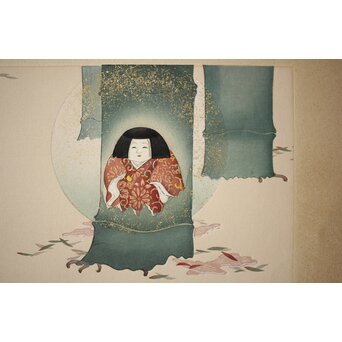 八宝堂/八寶堂 御伽絵 児島玉鳳画 木版画15枚　Z301 