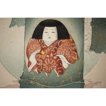 八宝堂/八寶堂 御伽絵 児島玉鳳画 木版画15枚　Z301 