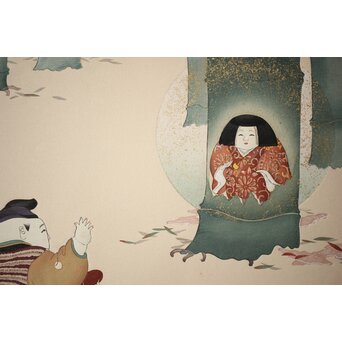 八宝堂/八寶堂 御伽絵 児島玉鳳画 木版画15枚　Z301 