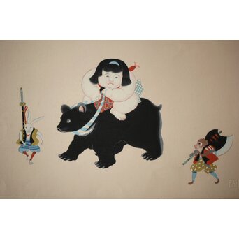 八宝堂/八寶堂 御伽絵 児島玉鳳画 木版画15枚　Z301 