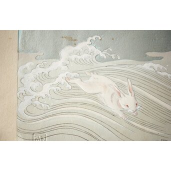 八宝堂/八寶堂 御伽絵 児島玉鳳画 木版画15枚　Z301 