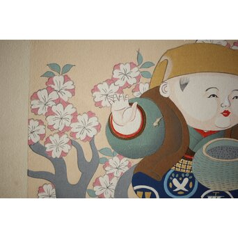 八宝堂/八寶堂 御伽絵 児島玉鳳画 木版画15枚　Z301 