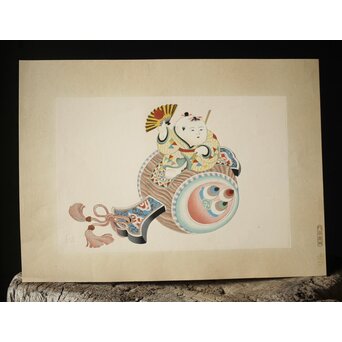 八宝堂/八寶堂 御伽絵 児島玉鳳画 木版画15枚　Z301 